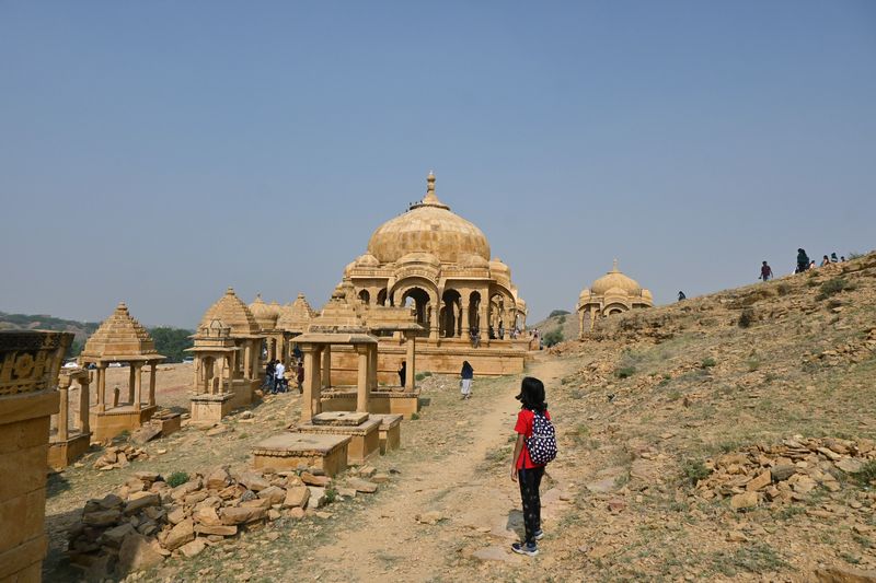 The Kid Who Travelled at Bada Bagh Chhatris, Cenotaphs in Jaisalmer Rajasthan, Jaisalmer Blog